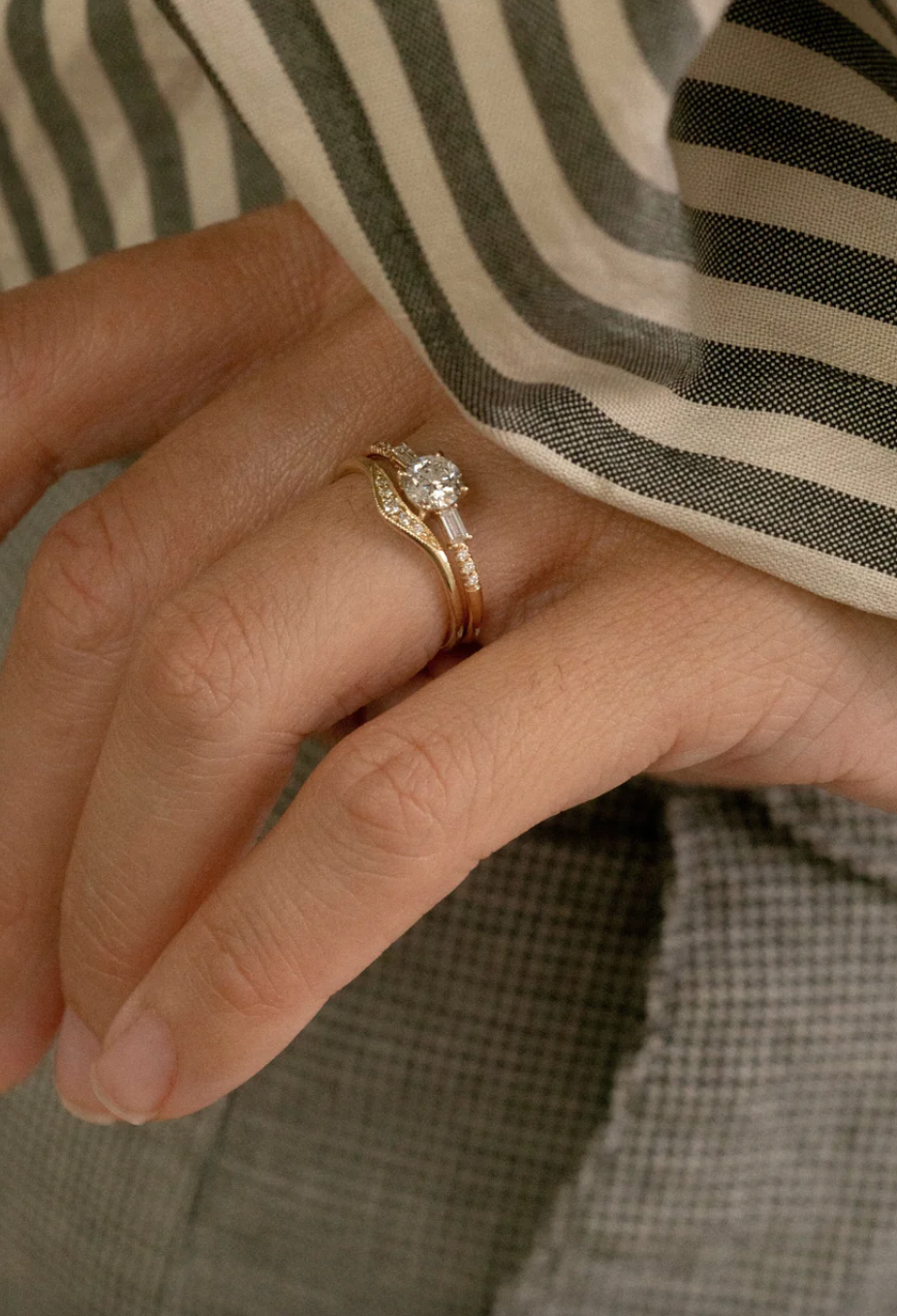 Melody Diamond Baguette Equilibrium Ring